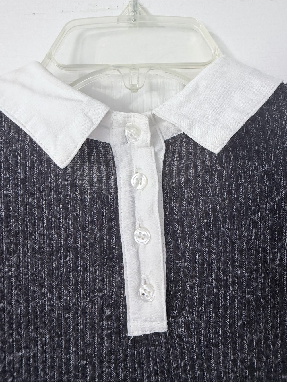 {ModCloth} Vintage Ultra-Soft Gray Knit Dress with White Peter Pan Collar - Picture 9 of 11